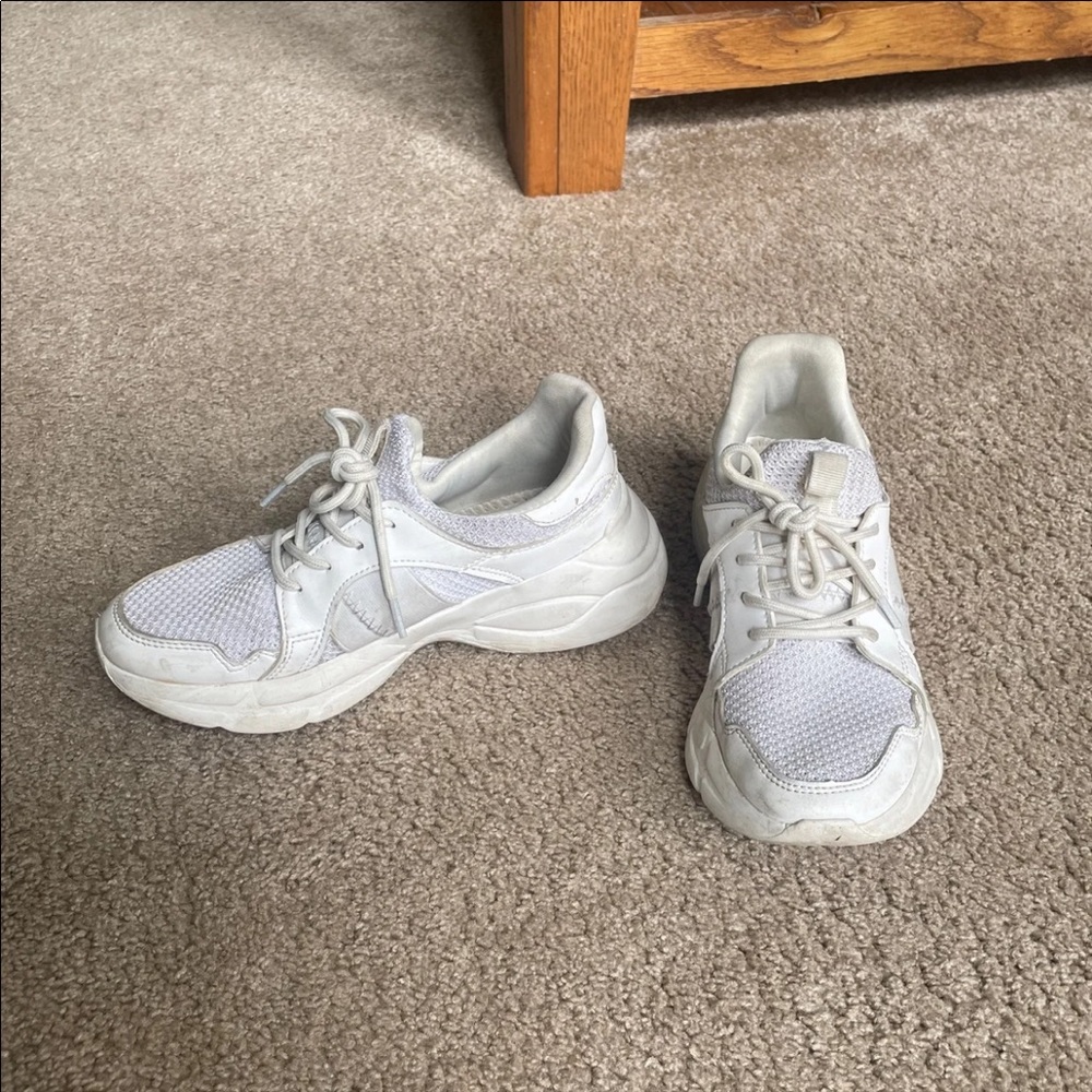 Chunky white sneakers